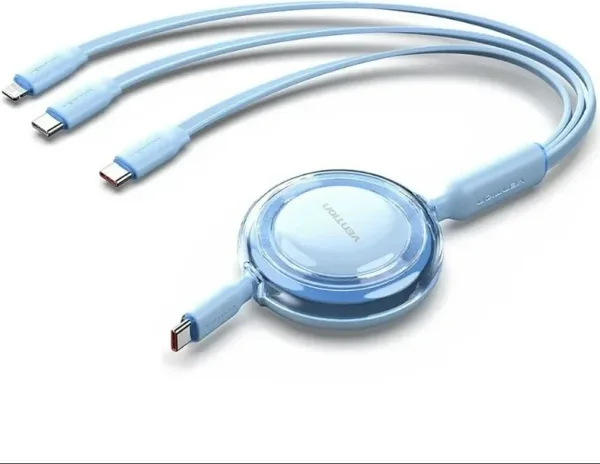 CABLE USB-C A 3xUSB-C 100W 1.1 M AZUL VENTION