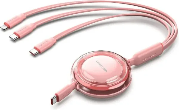 CABLE USB-C A 3xUSB-C 100W 1.1 M ROSA VENTION