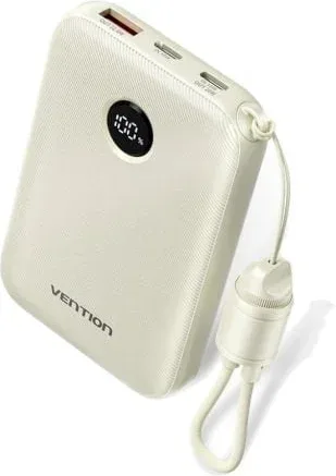 Powerbank 10000mAh Vention FKAN0-C/ 22.5W/ Gris/ Incluye Cable USB Tipo-C