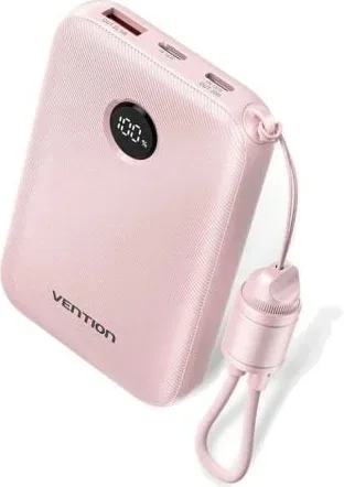 Powerbank 10000mAh Vention FKAP0-C/ 22.5W/ Rosa/ Incluye Cable USB Tipo-C