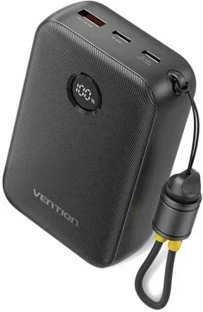 Powerbank 20000mAh Vention FKBB0-C/ 22.5W/ Negra/ Incluye Cable USB Tipo-C