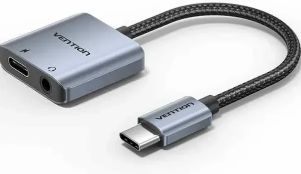 Adaptador Audio USB-C/M Jack 3.5/H Gris Vention