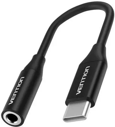 Conversor Vention BIHBA/ Jack 3.5 Hembra - USB Tipo-C Macho/ 10cm/ Negro