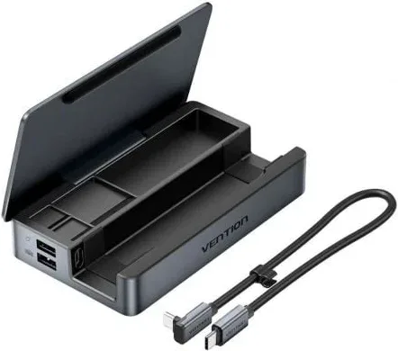 Docking USB Tipo-C para Steam Deck / Switch Vention TPZH0/ 2xHDMI 4K/ 3xUSB/ 1xUSB Tipo-C/ 1xUSB Tipo-C PD/ 1xRJ45/ 1xLector Tarjetas/ Gris