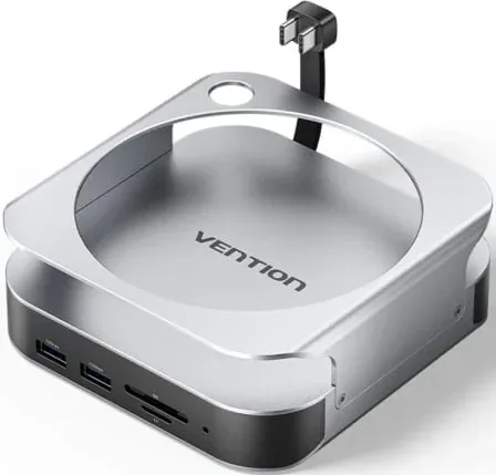 Docking para Mac Mini USB Tipo-C Vention THIHAG/ Ranura SSD M.2/ 4xUSB/ 1xUSB Tipo-C/ 1xDisplayPort 4K/ 1xLector Tarjetas/ 1xJack 3.5mm