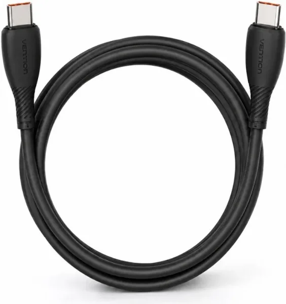 Cable USB 2.0 Tipo-C Vention TRWBH/ USB Tipo-C Macho - USB Tipo-C Macho/ Hasta 100W/ 480Mbps/ 2m/ Negro