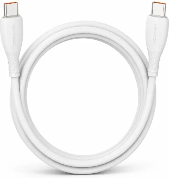 Cable USB 2.0 Tipo-C Vention TRWWH/ USB Tipo-C Macho - USB Tipo-C Macho/ Hasta 100W/ 480Mbps/ 2m/ Blanco