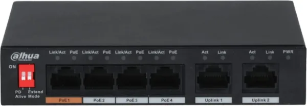 Switch dahua dh - pfs3006 - 4et - 60 PoE 6 puertos fast ethernet