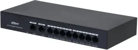 (Dh-Pfs3010-8Gt-65) Dahua Switch 10 Puertos, 8 Puertos PoE, 60W, Hi-PoE, L2, Unmanaged