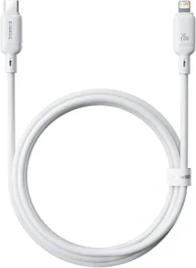 Os-Baseus Silky Series Fast Charging Cable Type-C To IP 20W 1M Moon White