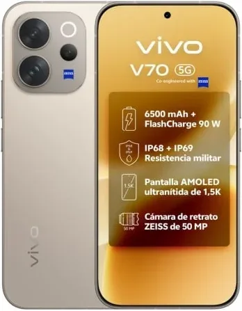 Smartphone Vivo V70 8GB/ 256GB/ 6.59"/ 5G/ Gris