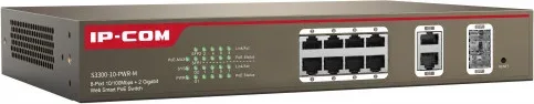 IP-COM Networks S3300-10-PWR-M switch Gestionado L2 Fast Ethernet (10/100) Gris Energía sobre Ethernet (PoE)