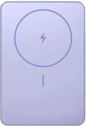 Powerbank 5000mAh Xiaomi Super Slim Magnetic Power Bank 5000/ Wireless/ Púrpura/ Incluye Cable USB Tipo-C
