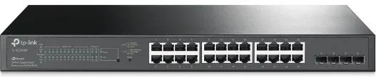 Switch 28 puertos 10 - 100 - 1000 PoE 250w +4 sfp gestion l2+ tp - link