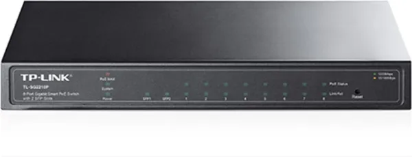 Swicht 8 puertos 10 - 100 - 1000 + 2 ptos spf PoE 53w tp - link