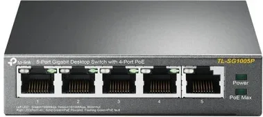 TP-LINK TL-SG1005P No administrado Gigabit Ethernet (10/100/1000) Energía sobre Ethernet (PoE) Negro