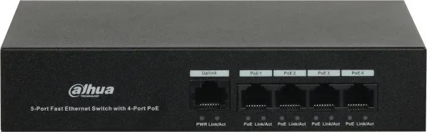 (Dh-Pfs3005-4Et-36) Dahua Switch PoE 4 Puertos + 1