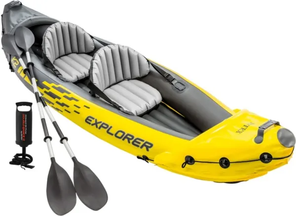 Intex 68307 -  kayak hinchable k2 explorer 2 personas con 2 remos y bomba