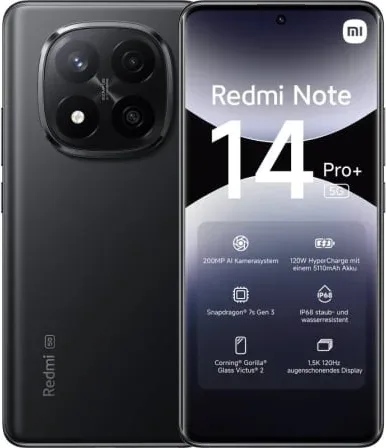 Smartphone Xiaomi Redmi Note 14 Pro+ 12GB/ 256GB/ 6.67"/ 5G/ Negro