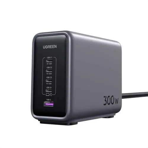 Ugreen 90903B cargador de dispositivo móvil Universal Negro, Gris Corriente alterna Carga rápida Interior