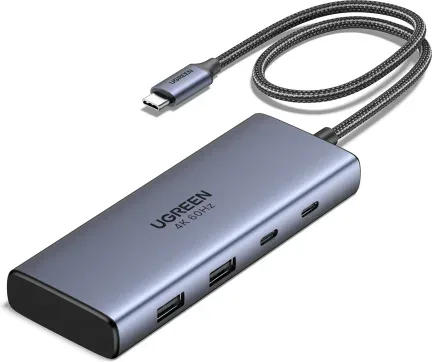 Ugreen 7-in-1 USB-C Hub CM498 Acoplamiento Base Gris