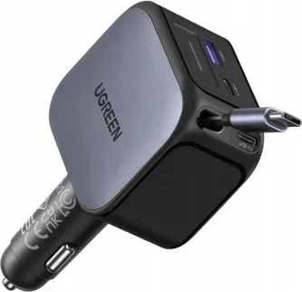 Ugreen 145W 3C1A Fast Car Charger With Retractable USB-C Cable
