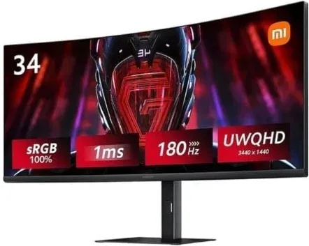 Monitor Gaming Curvo Xiaomi Curved Gaming Monitor G34WQi 34"/ WQHD/ 1ms/ 180Hz/ Negro
