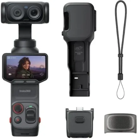 Cámara Digital Deportiva Insta360 Luna Pro/ 8K/ Ángulo de visión 360º/ Negra