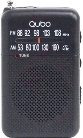 Radio Portátil Qubo R-S1/ con Cable/ a Pilas/ Negra