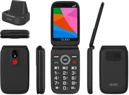 Teléfono Móvil Qubo X-340CB 4G para Personas Mayores/ Negro