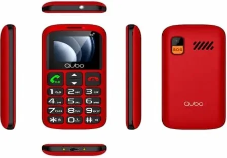 Teléfono Móvil Qubo P-186RD 4G para Personas Mayores/ Rojo