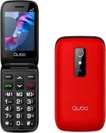 Teléfono Móvil Qubo P-220RD 4G para Personas Mayores/ Rojo