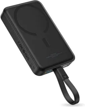 Os-Baseus Enerfill Fm11 Magnetic Power Bank With Built-In USB Cable 10000Mah 30W Moon White