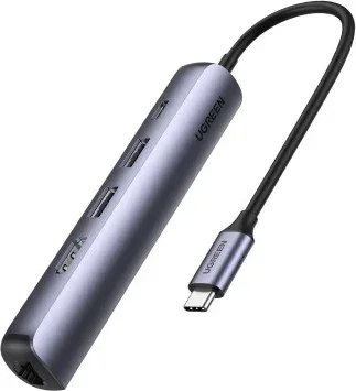 Ugreen 10919 base para portátil y replicador de puertos Alámbrico USB 3.2 Gen 1 (3.1 Gen 1) Type-C Gris