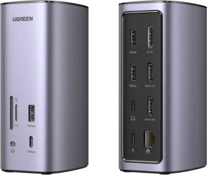 Ugreen USB-C Docking Station 12-in-1 Alámbrico Plata