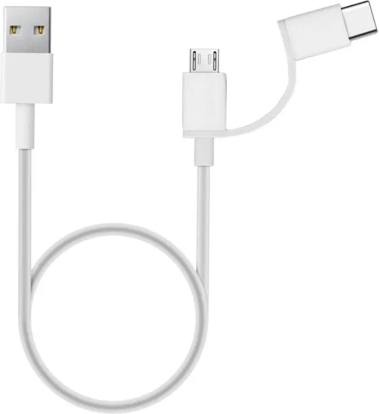 Cable micro USB - USB tipo c a USB tipo a xiaomi 1m -  macho - macho -  blanco