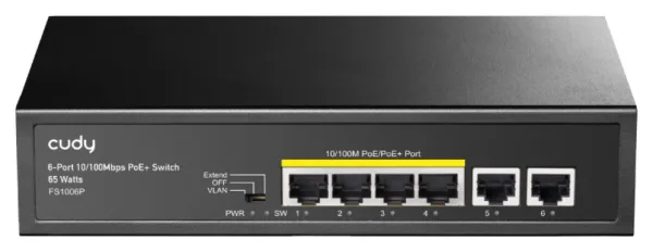 Switch Cudy 6-Port 10/100M PoE+ Switch 60W
