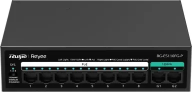 Switch Ruijie Unmanaged 8 Rj45 PoE 1 Sfp Combo