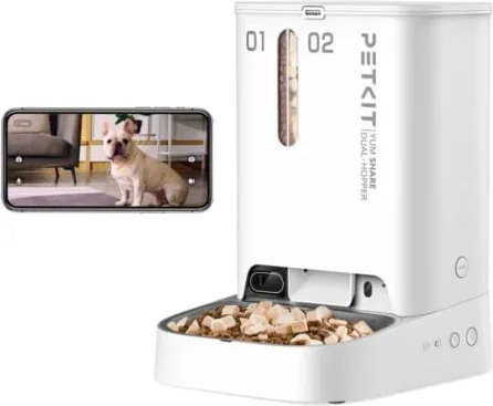 Comedero de mascotas Inteligente PetKit YumShare Dual-Hopper/ Cámara HD/ con Micrófono