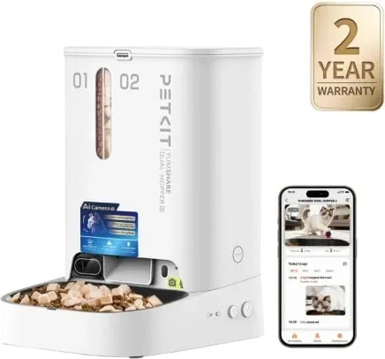 Comedero de mascotas Inteligente PetKit YumShare Dual-Hopper 2/ Cámara HD/ con Micrófono