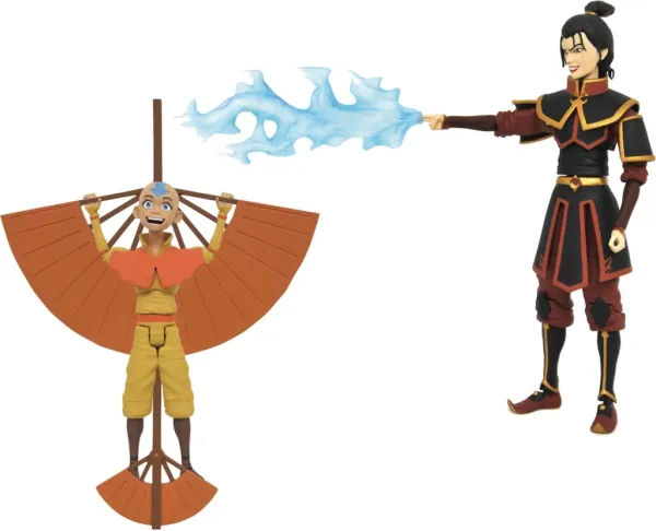 Surtido figuras diamond collection avatar the last airbender aang & azula 6 unidades action figures series 2 18 cm