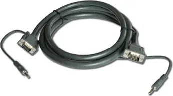Kramer Electronics 15-pin HD + 3.5mm Audio Cable 3 m VGA (D-Sub) + 3,5mm Negro