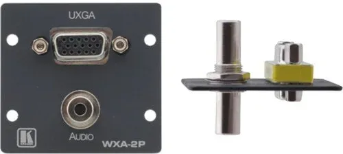 Kramer Adaptador Formato Wall Plate de VGA (Fd-15) y Audio Mini Jack 3,5Mm en Ambos Extremos para Frame (Wxa-2P(G))