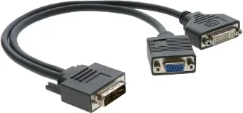 Kramer Electronics 99-9494921 adaptador de cable de vídeo 0,3 m DVI-I DVI-D + VGA (D-Sub) Negro