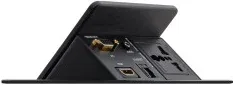 Kramer Solución Multi Conexión Rectangular Montaje en Mesa - Tapa Neumática Aluminio Pulido Claro, Alimentación 220Vca. (Zócalo No Inluido)  4 Entradas Fijas  - 15 Pines HD, HDMI, 3.5Mm y Ethernet. (Tbus-201Xl (B)) 91-000031