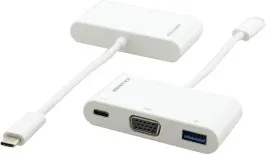 Kramer Electronics ADC-U31C/M1 adaptador de cable de vídeo 0,17 m USB Tipo C USB Type-C + USB Type-A + VGA (D-Sub) Blanco