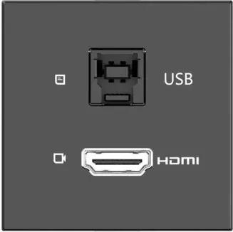 Kramer Room Connectivity Passive Black Module With 1 HDMI Port + 1 Usbb Port Input.- Md-H+B/Af(B) (80-000358)