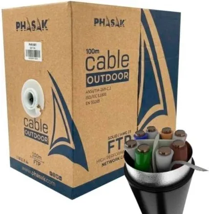 Bobina de Cable RJ45 FTP Phasak PHR 681 Cat.6A/ 100m/ Gris