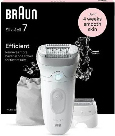 Depiladora Braun Silk Epil Series 7 7-041/ con Batería/ 5 Accesorios
