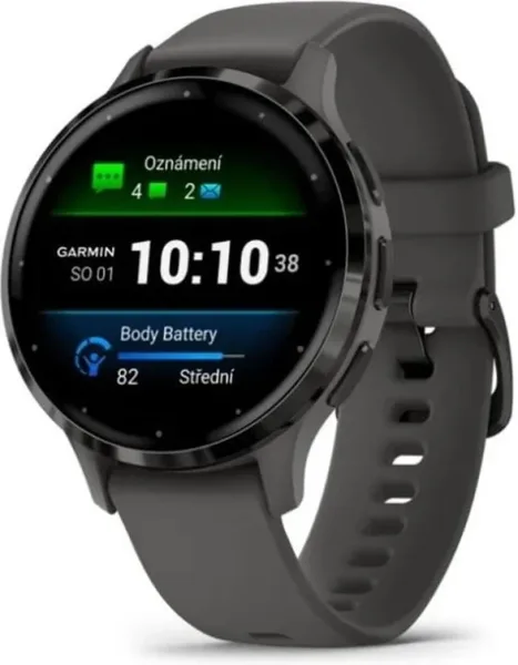 Garmin venu 3s reloj smartwatch 41mm bisel acero inoxidable gris con caja y correa de silicona gris